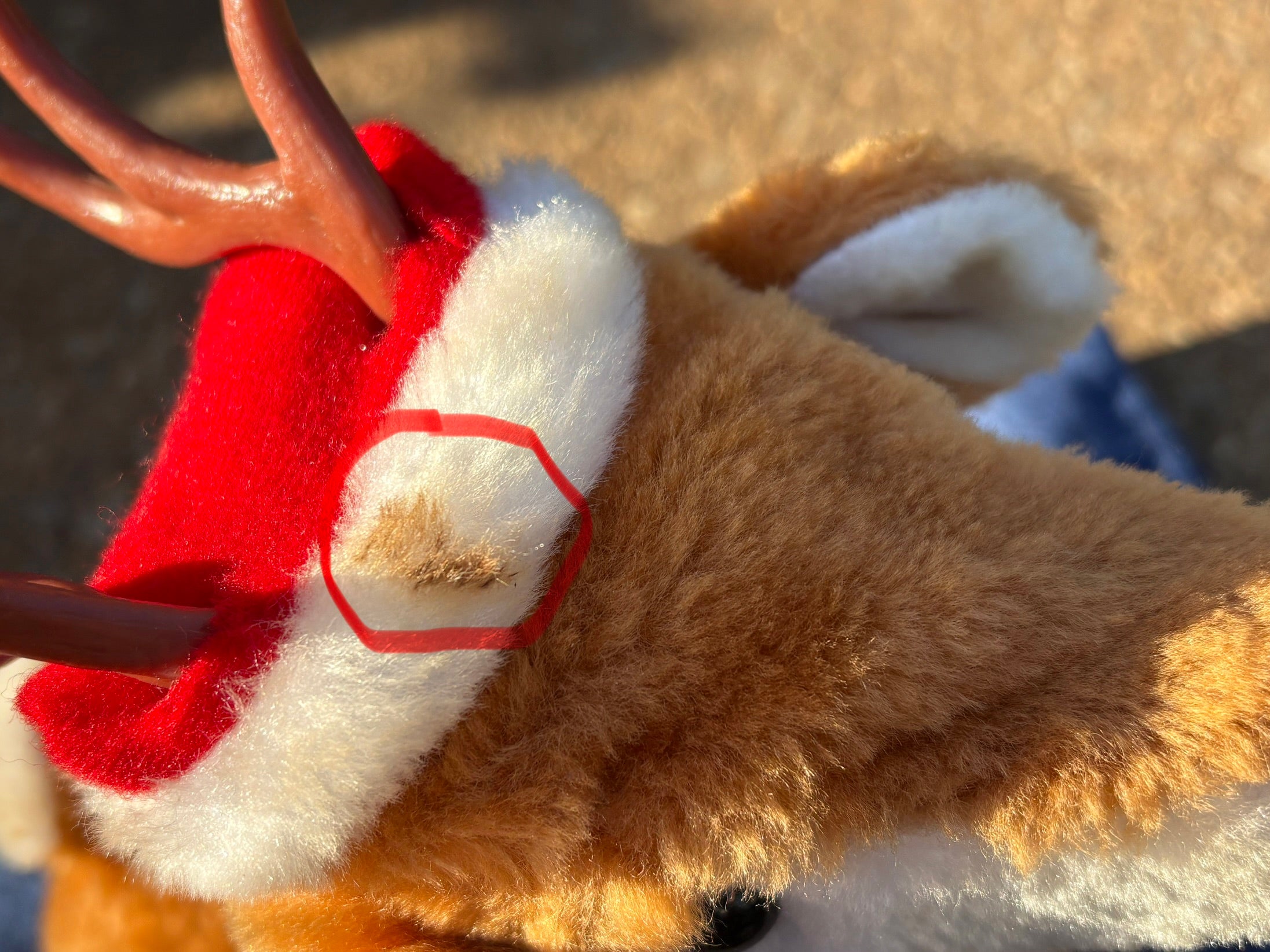 Reindeer Musical Plush (as is has spot on fur hat.)