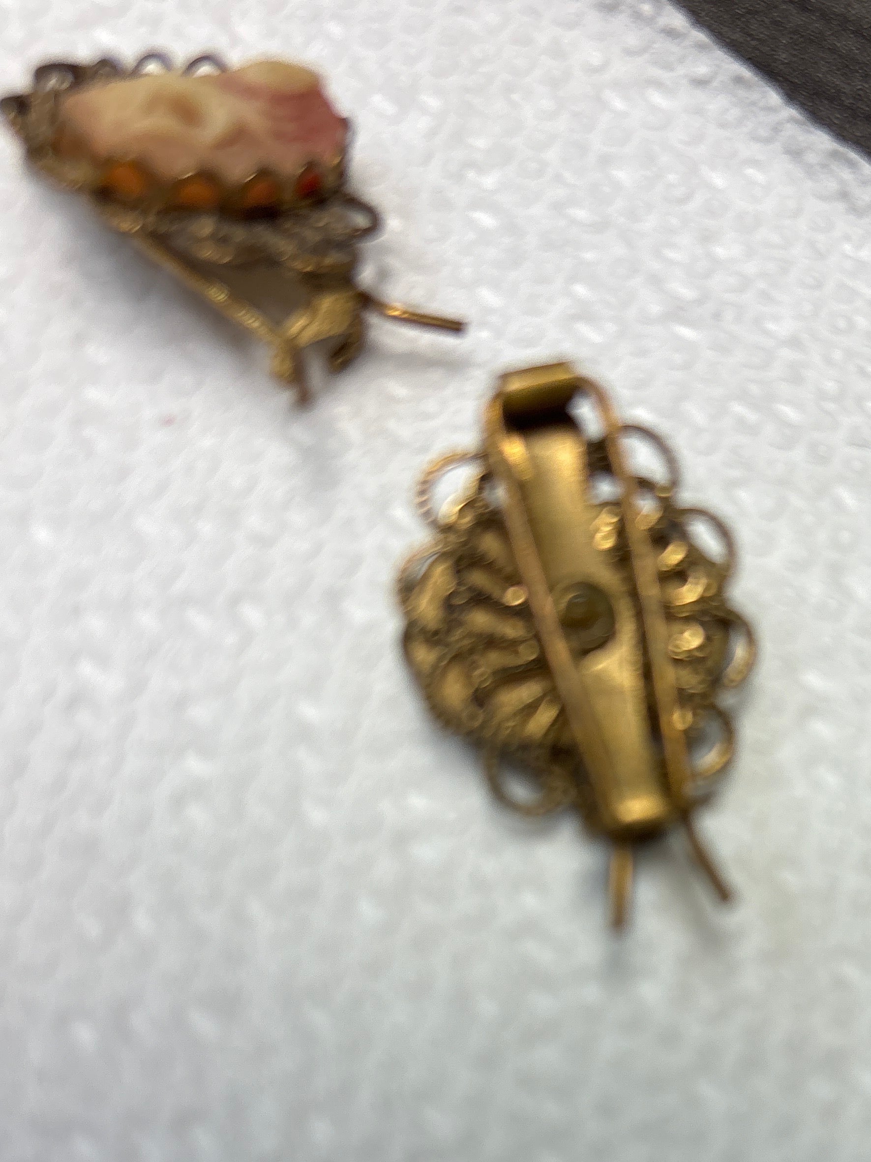 Rare Gold Tone - Whiting And Davis Carved Rose Bud Cameo Vintage. One sells for $99 on another popular site.